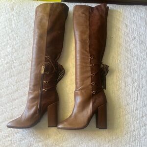 VINTAGE SCHUTZ Two-Tone Brown Over the Knee Boots